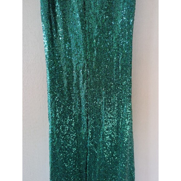 Sequin Maxi Dress Sz M Green Romantic Elegant Evening Gown Cruise Wedding Hoco - Picture 13 of 16
